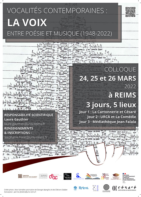 Affiche colloque Voix Reims organisé par Laure Gautier