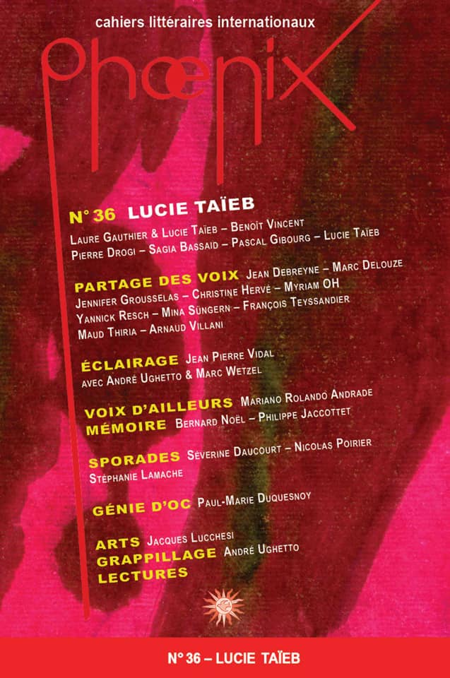 Lucie taieb cahiers litteraires numero 36